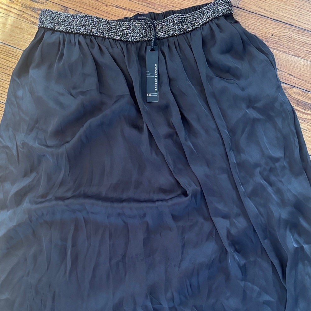 Buffalo David Bitton Black Maxi Skirt with Beaded Waist